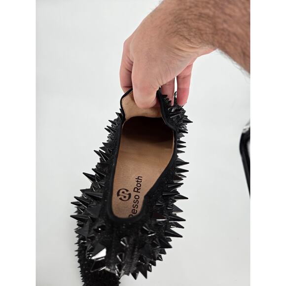 Resso Roth Riveted Spiked Black Loafers Measures as Men\'s 11 see measurements main image 10